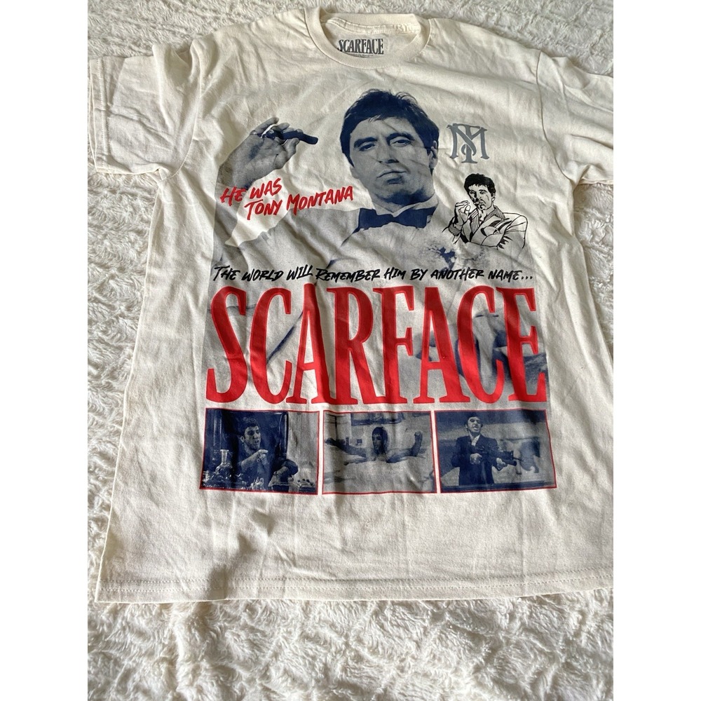 Scarface 80s Gangster Tony Montana Tshirt Graphic Tee Medium Hybrid
